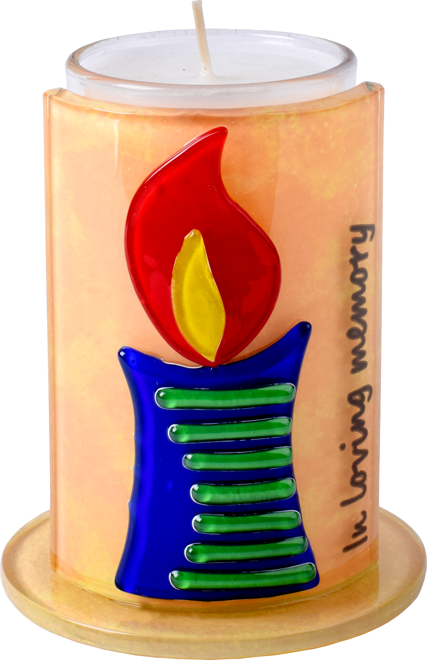 Handmade Glass Memorial Candle Holder