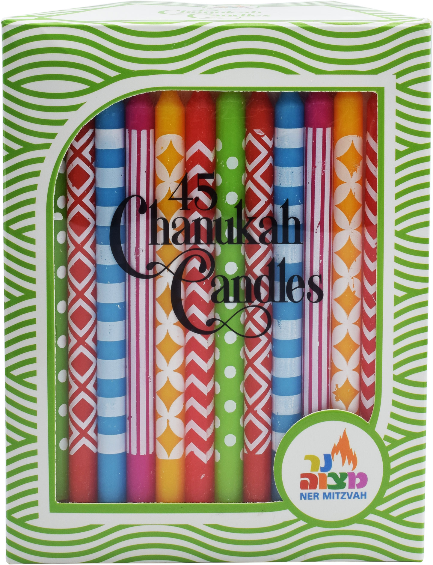 45pk. Multi Pattern Chanukah Candles