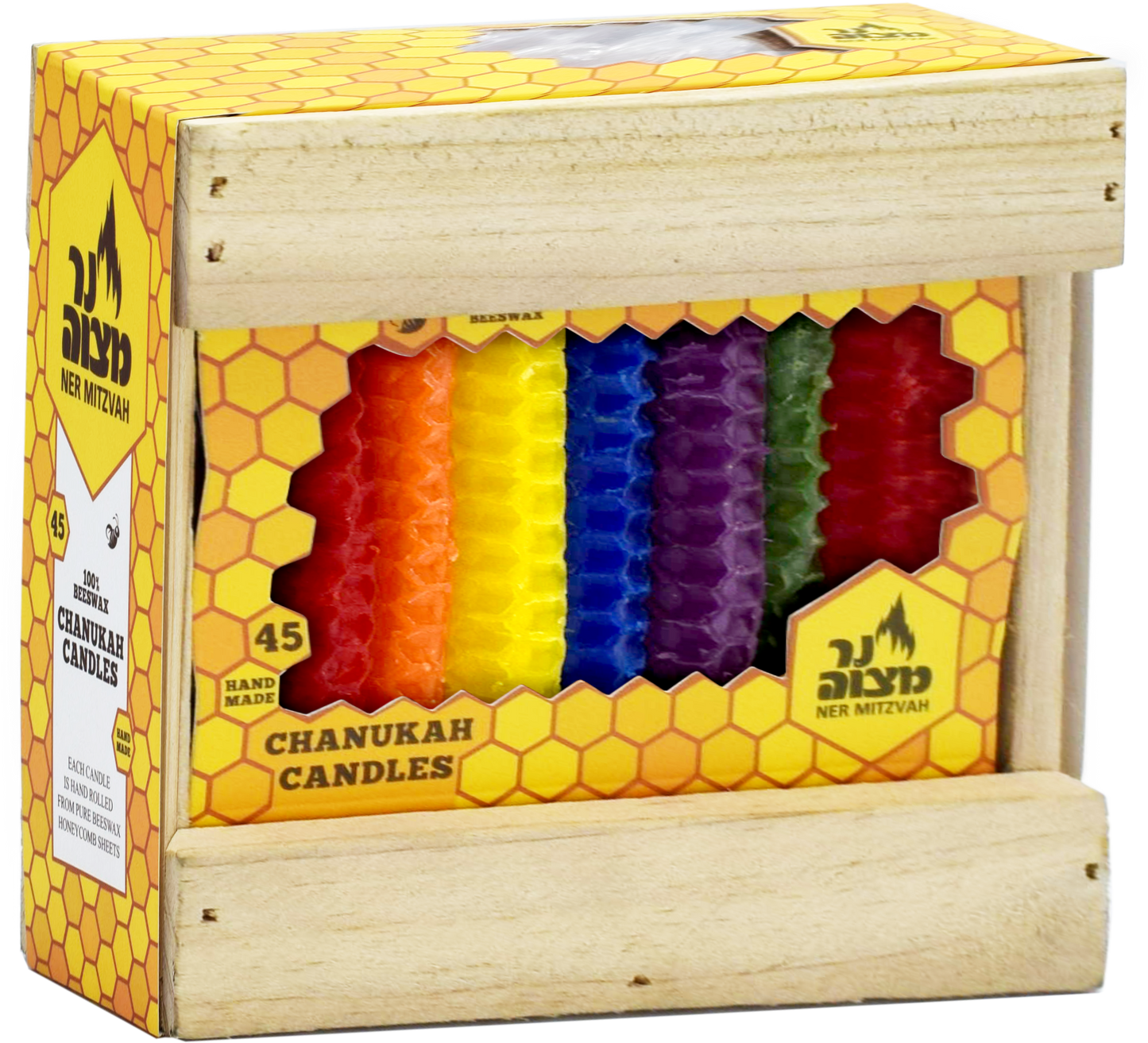 Honey Comb Chanukah Candles - Multi Colored