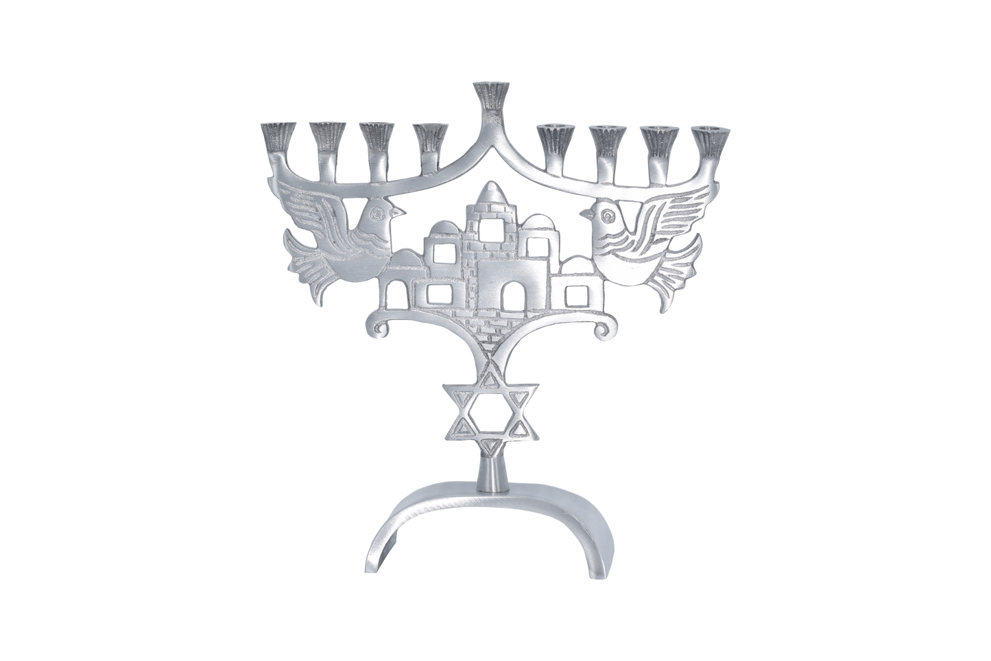 Wings of Dove Aluminum Menorah