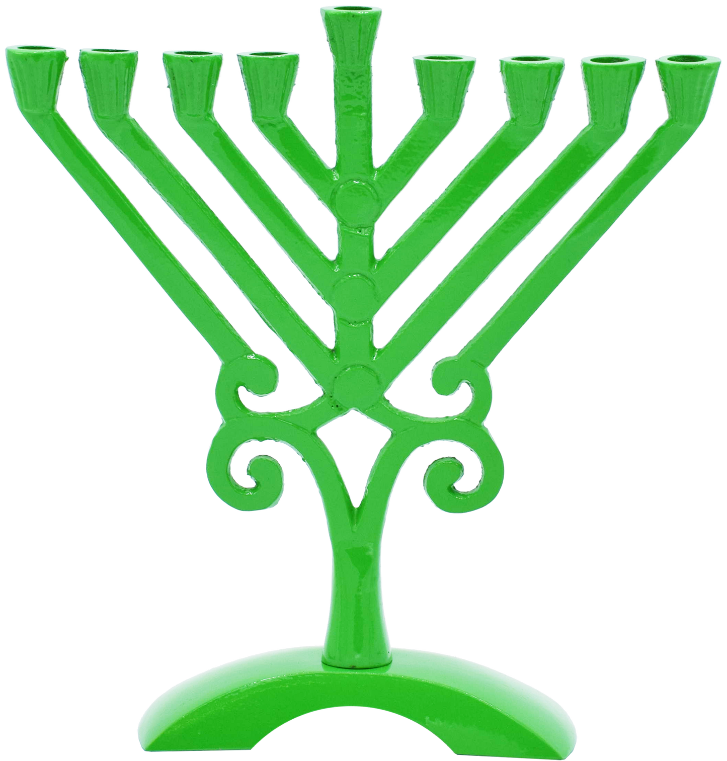 Kids Green Colored Rambam Style Menorah