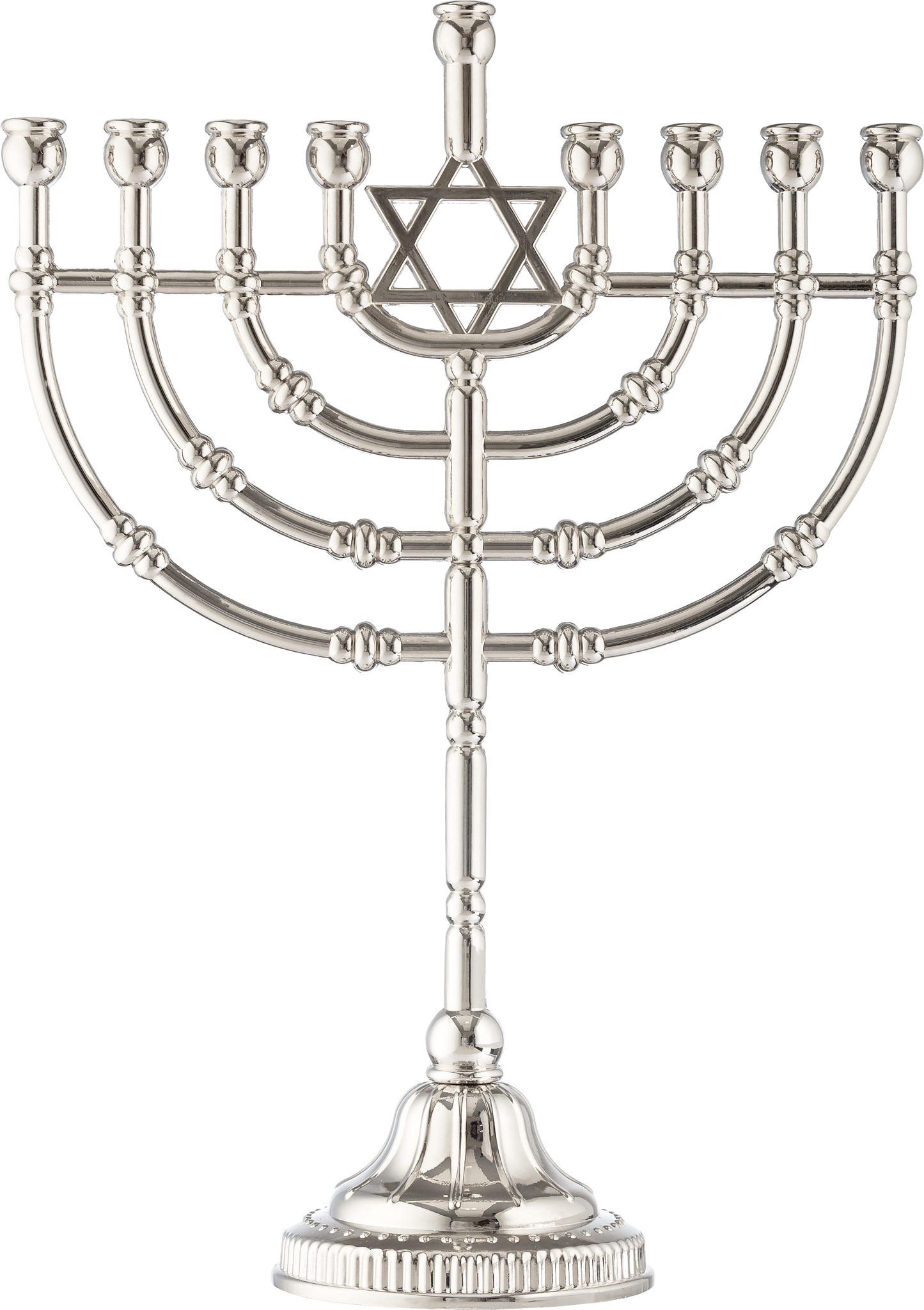 12" Traditional Menorah (Nickle Plated)