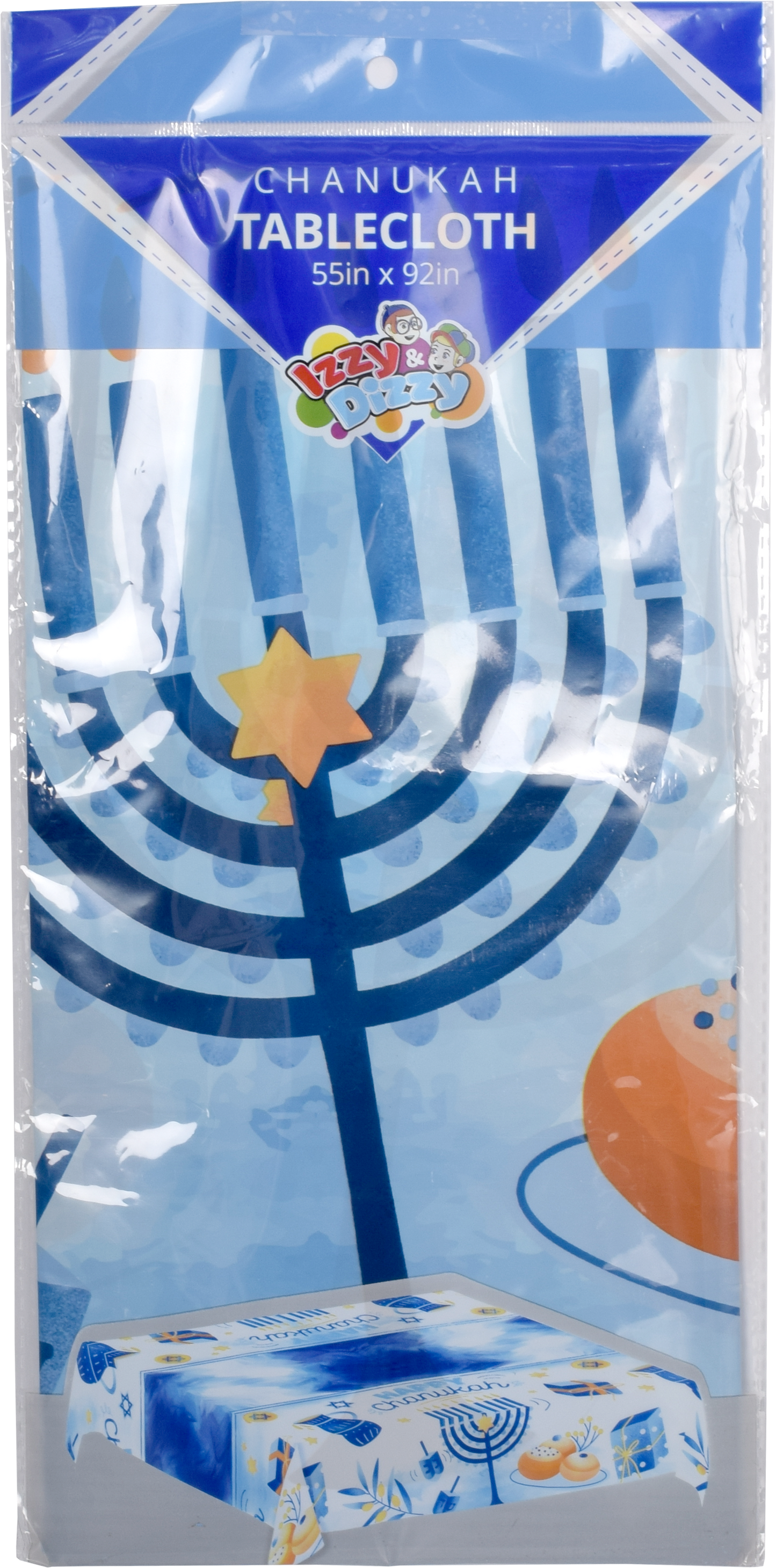 1 pk. Disp. Chanukah Table Cloth - Blue Design