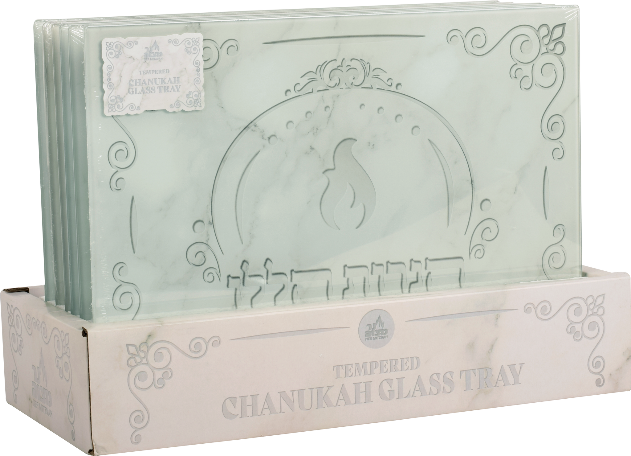 Tempered Glass Tray - White