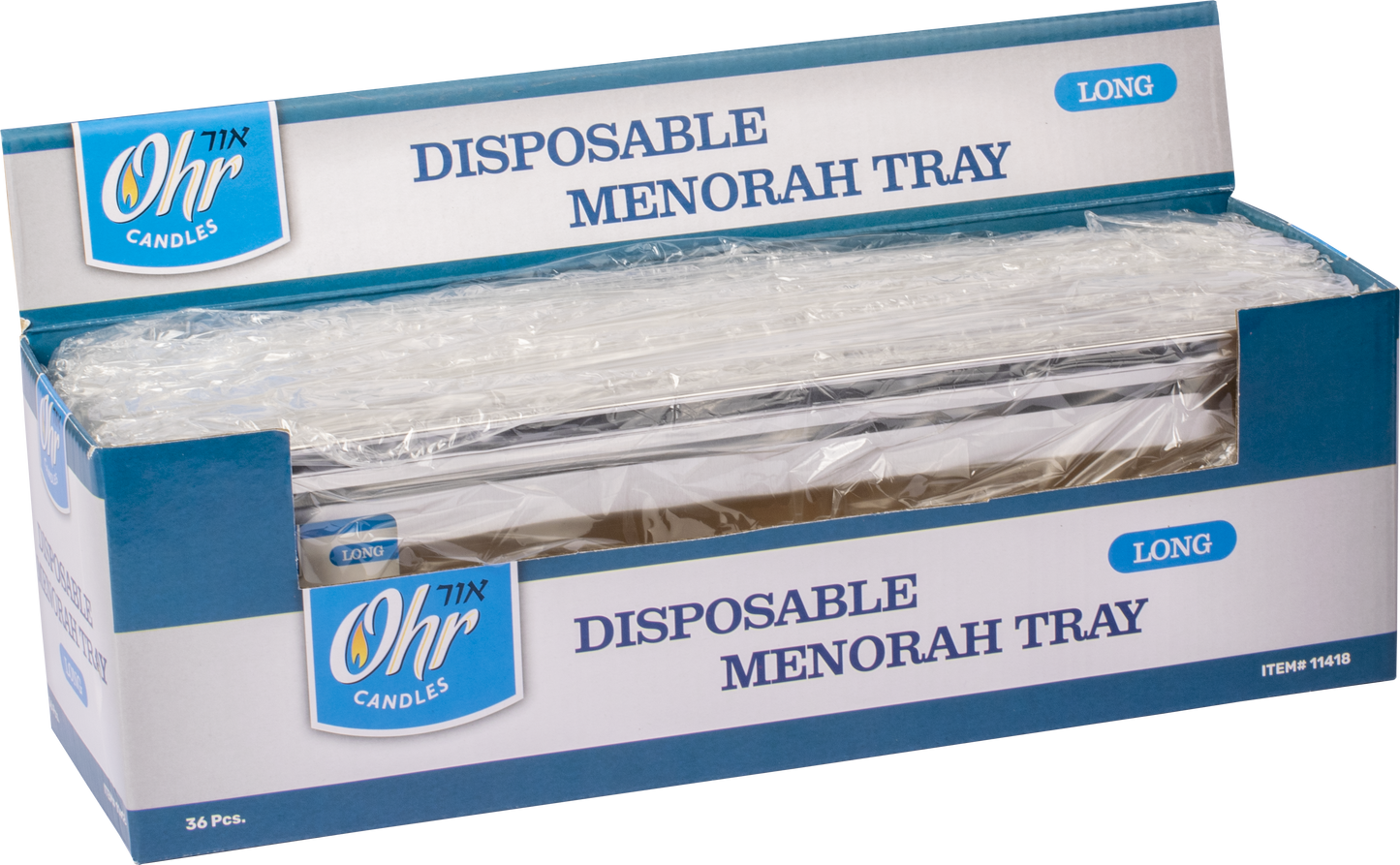 Disposable Menorah Tray Long - Ohr
