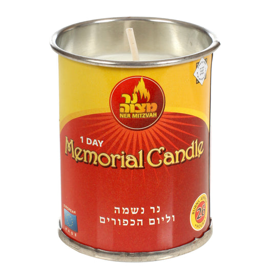 Yahrzeit Candle in Tin