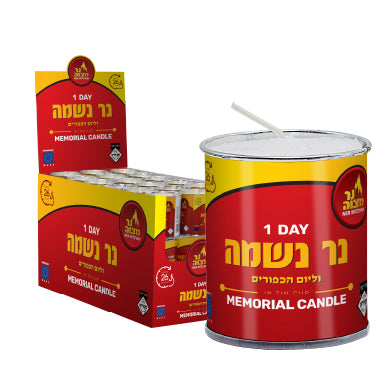 Yahrzeit Candle in Tin