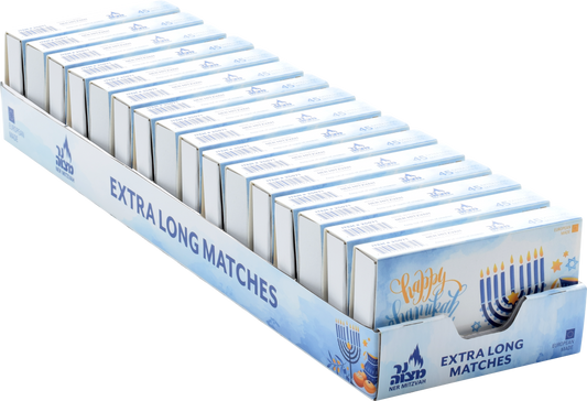 45pk Long Chanukah Matches - Blue