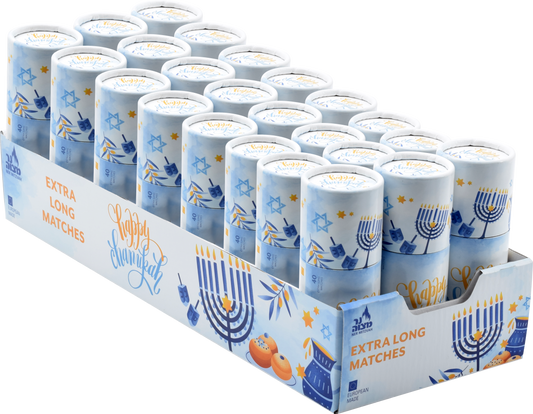 40pk. Chanukah Matches in Drums - Blue