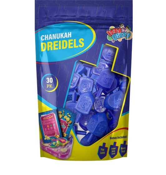 30 Medium Dreidels Bulk Pack - Blue