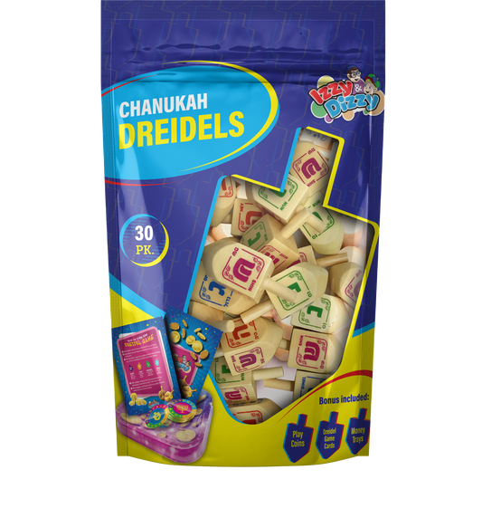 30 Natural Wood Dreidels Medium  30  Pack
