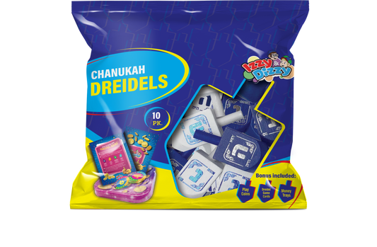 10pk. Blue & White Wood Dreidels Medium Pack