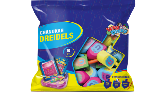10pk. Multi Colored Wood Dreidels Medium Pack
