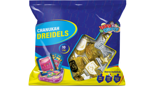 10pk. Gold & Silver Metallic Dreidels Medium Pack