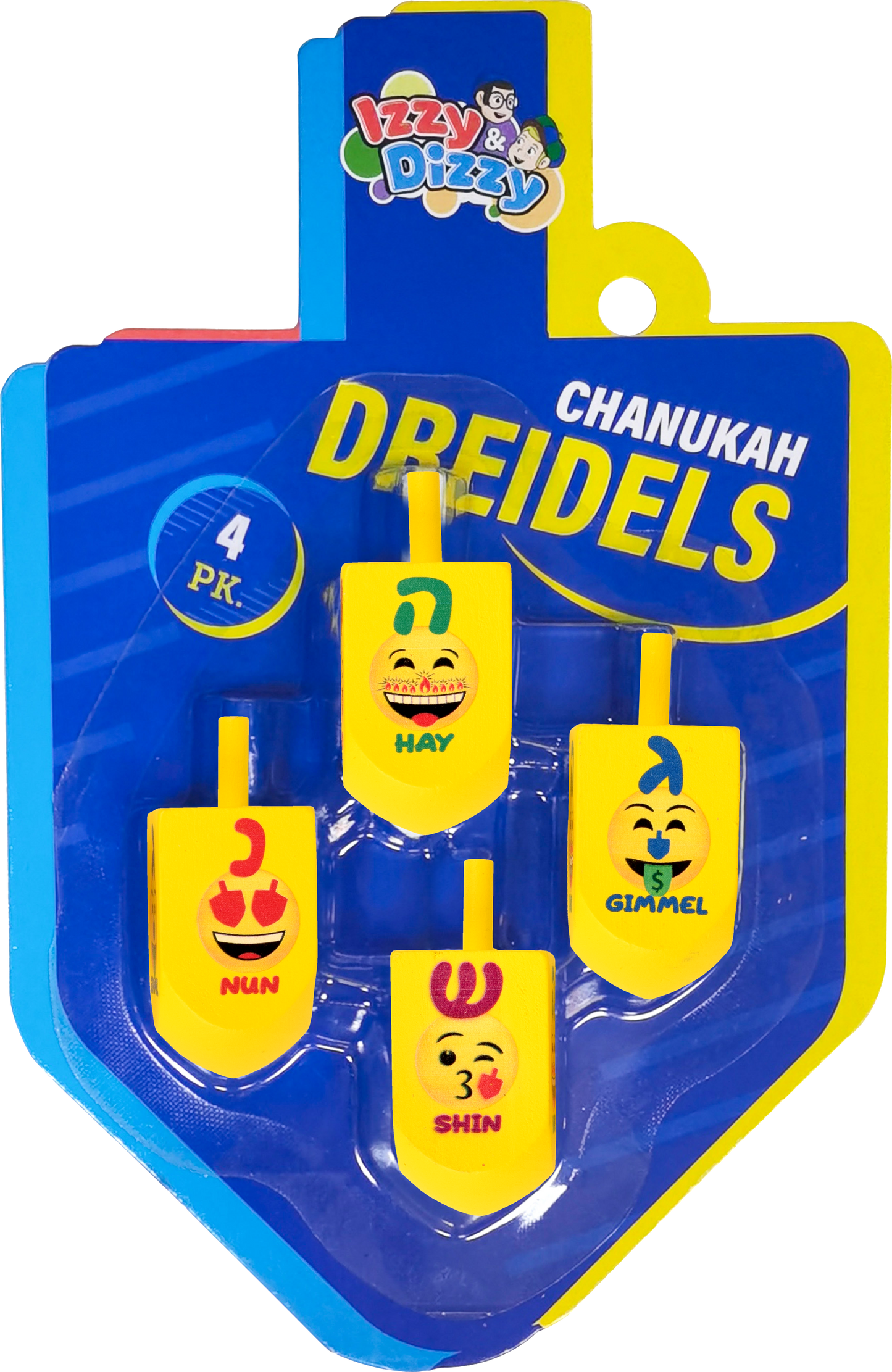 Chanukah Emoji Dreidels  - 4 Pack