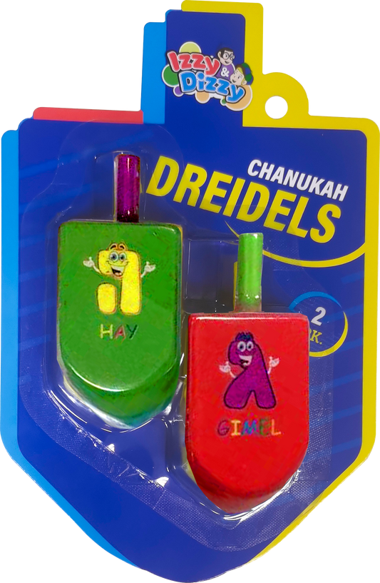 2pk. Character Letters Wood Dreidels Large