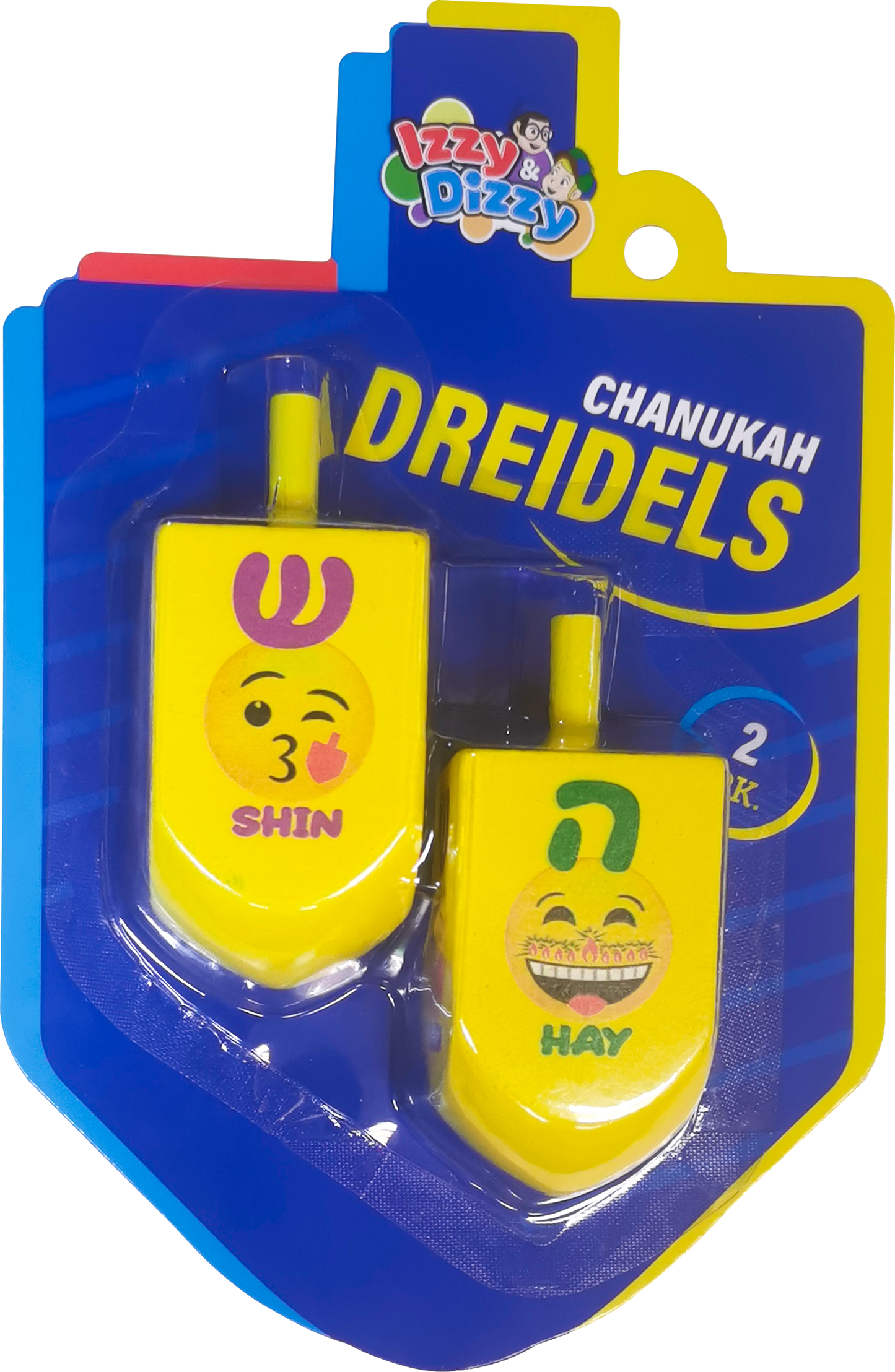 Emoji Wood Dreidels Large - 2 Pack