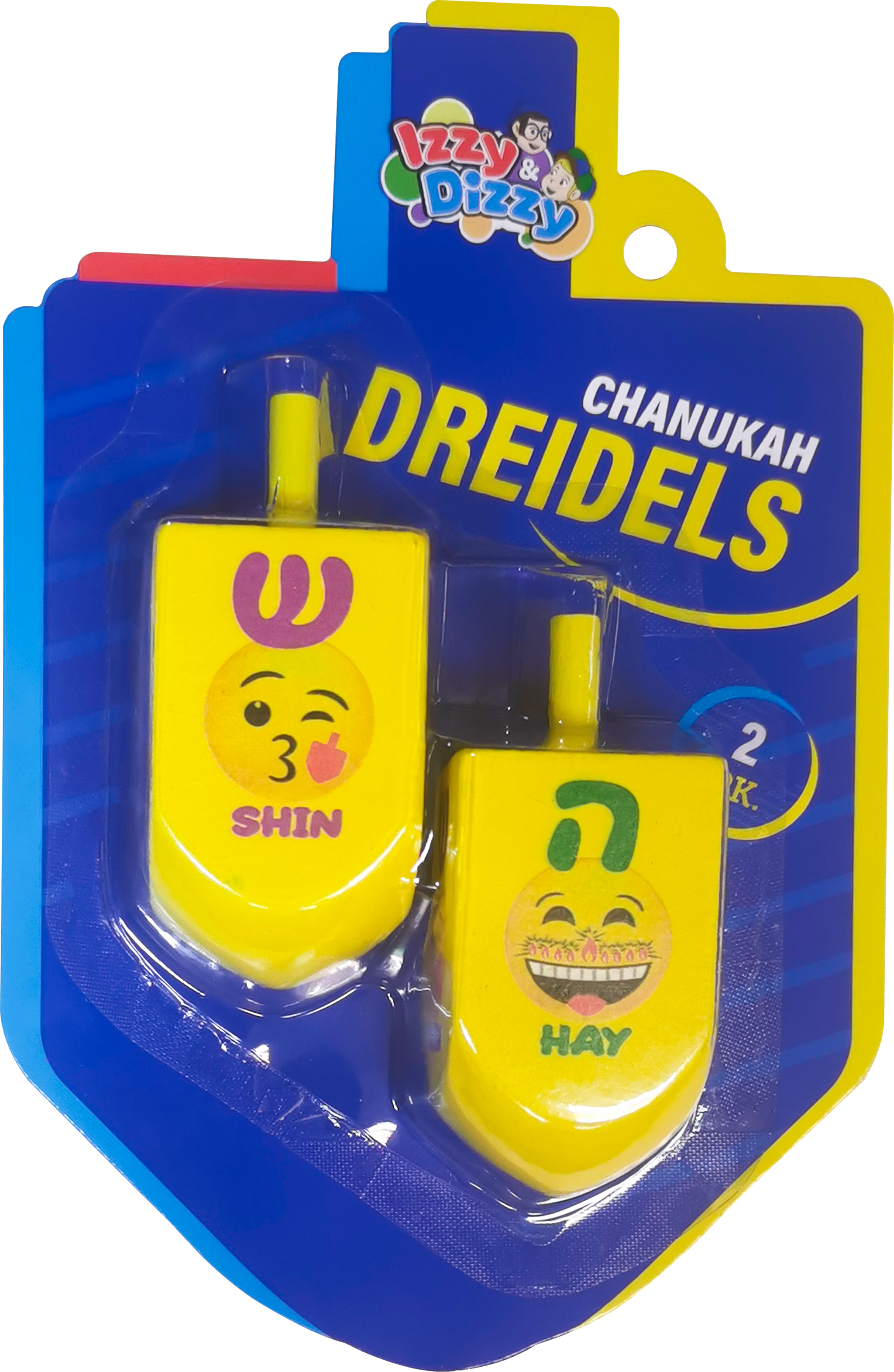 Emoji Wood Dreidels Large - 2 Pack
