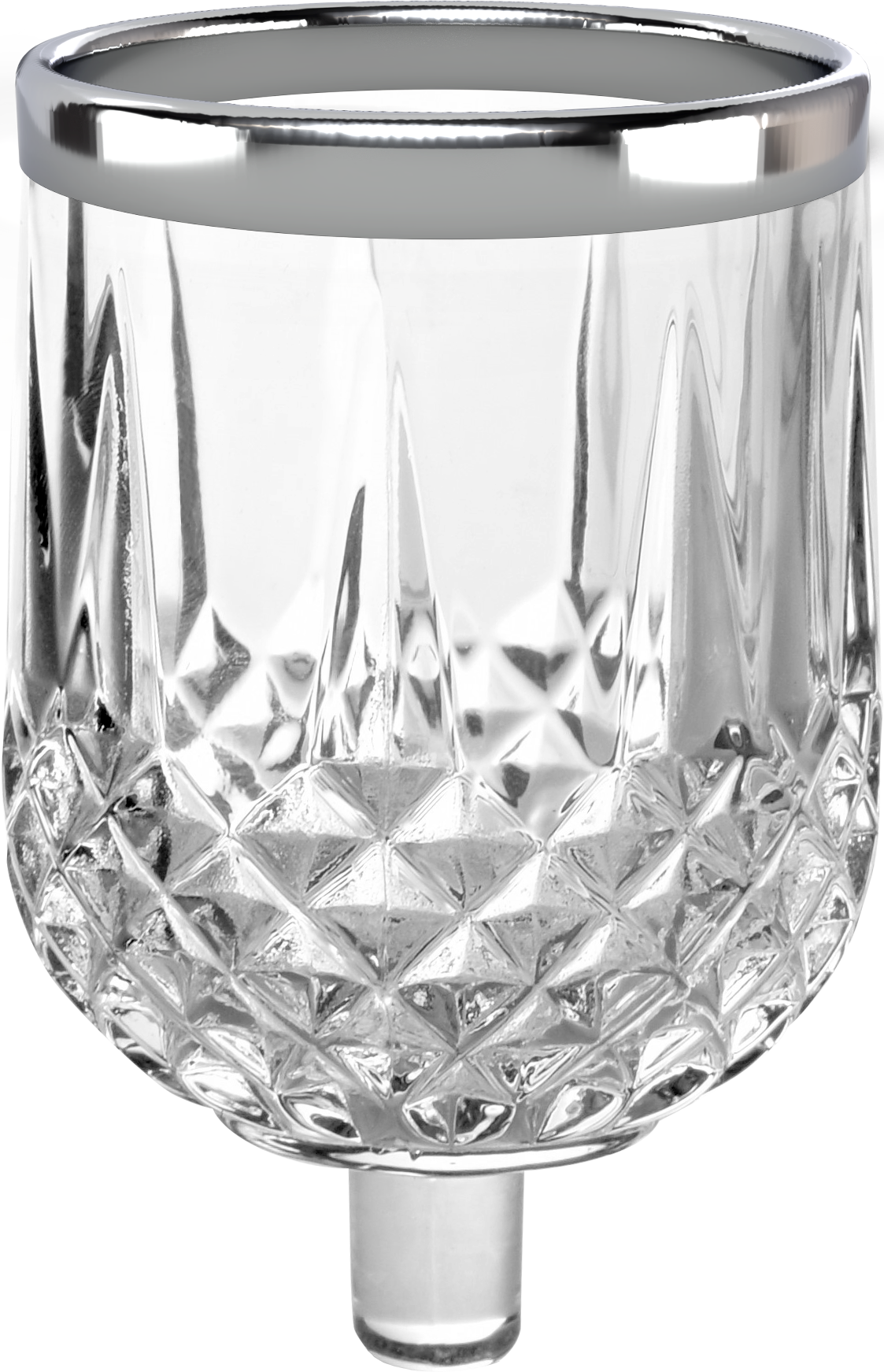Crystal Oil Glass #13 - Silver Rim