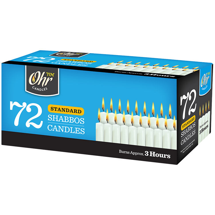 Standard Shabbos Candles 3 Hour - 72 PK