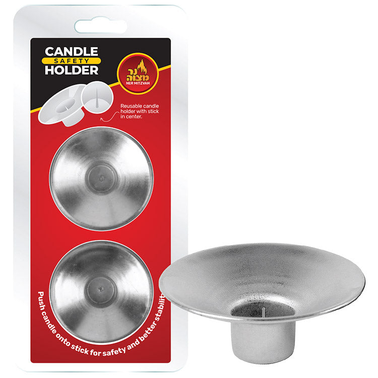 2-Pk. Safety Candle Holder Silver