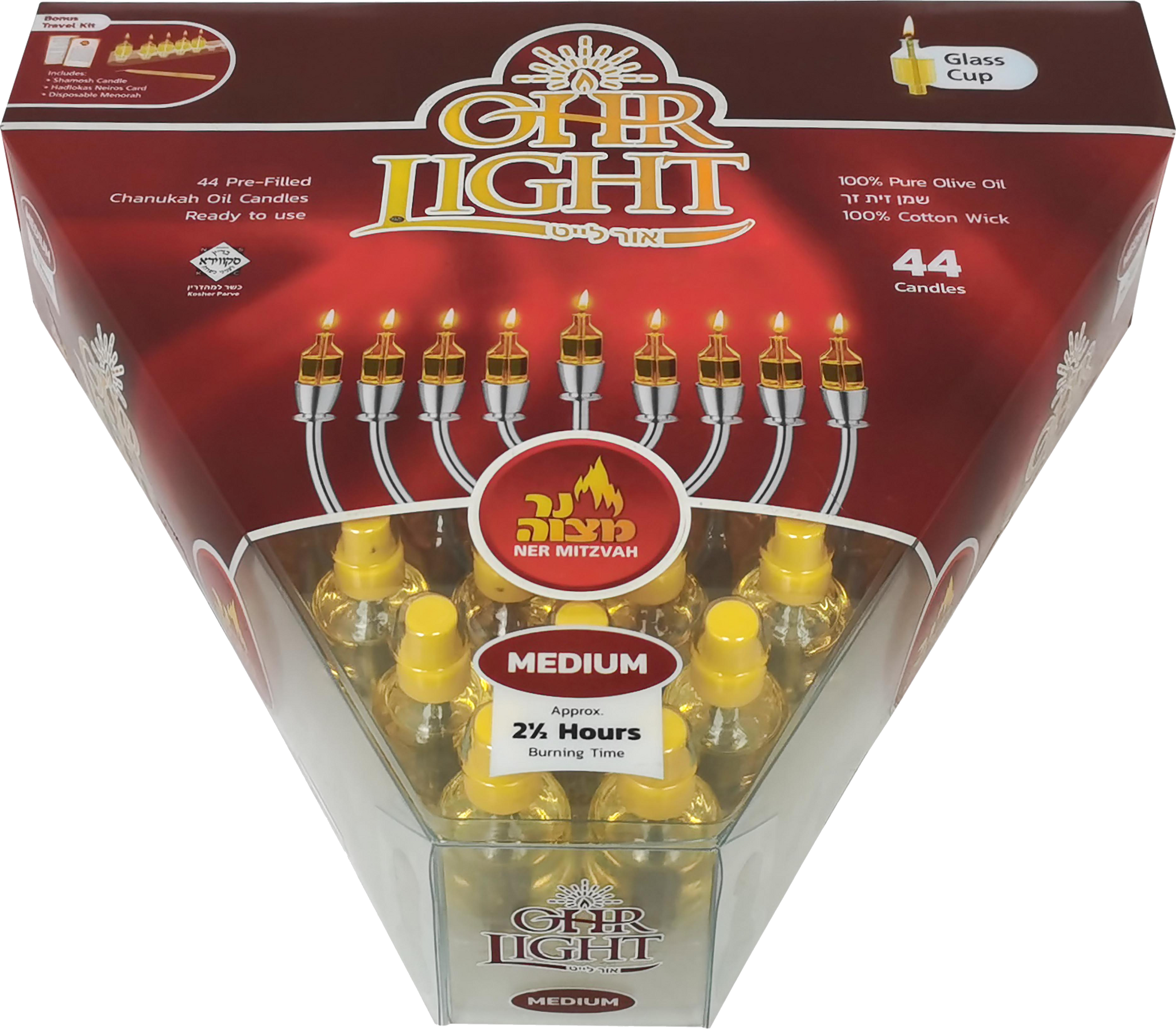 Ner Mitzvah Ohr Lights Candles Medium - Original OEM Quality with FREE Travel Kit