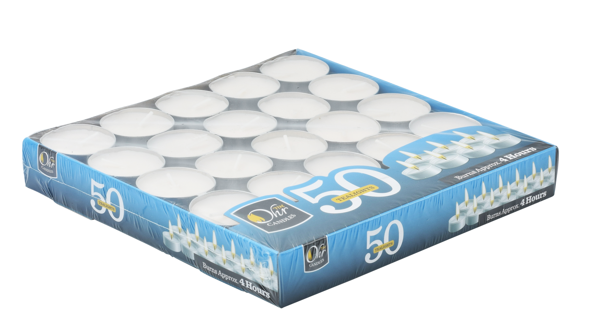 50pk Tealights Plastic-Wrapped