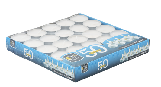 50pk Tealights Plastic-Wrapped