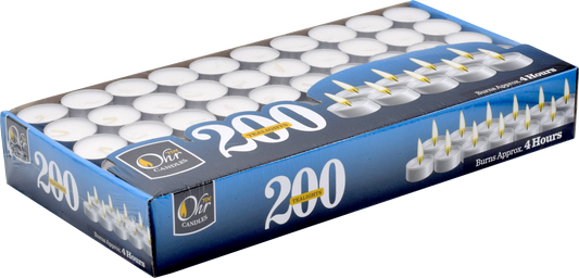 200 pk.Tealights Plastic-Wrapped