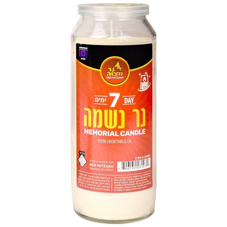 GLASS 7 day Memorial candle