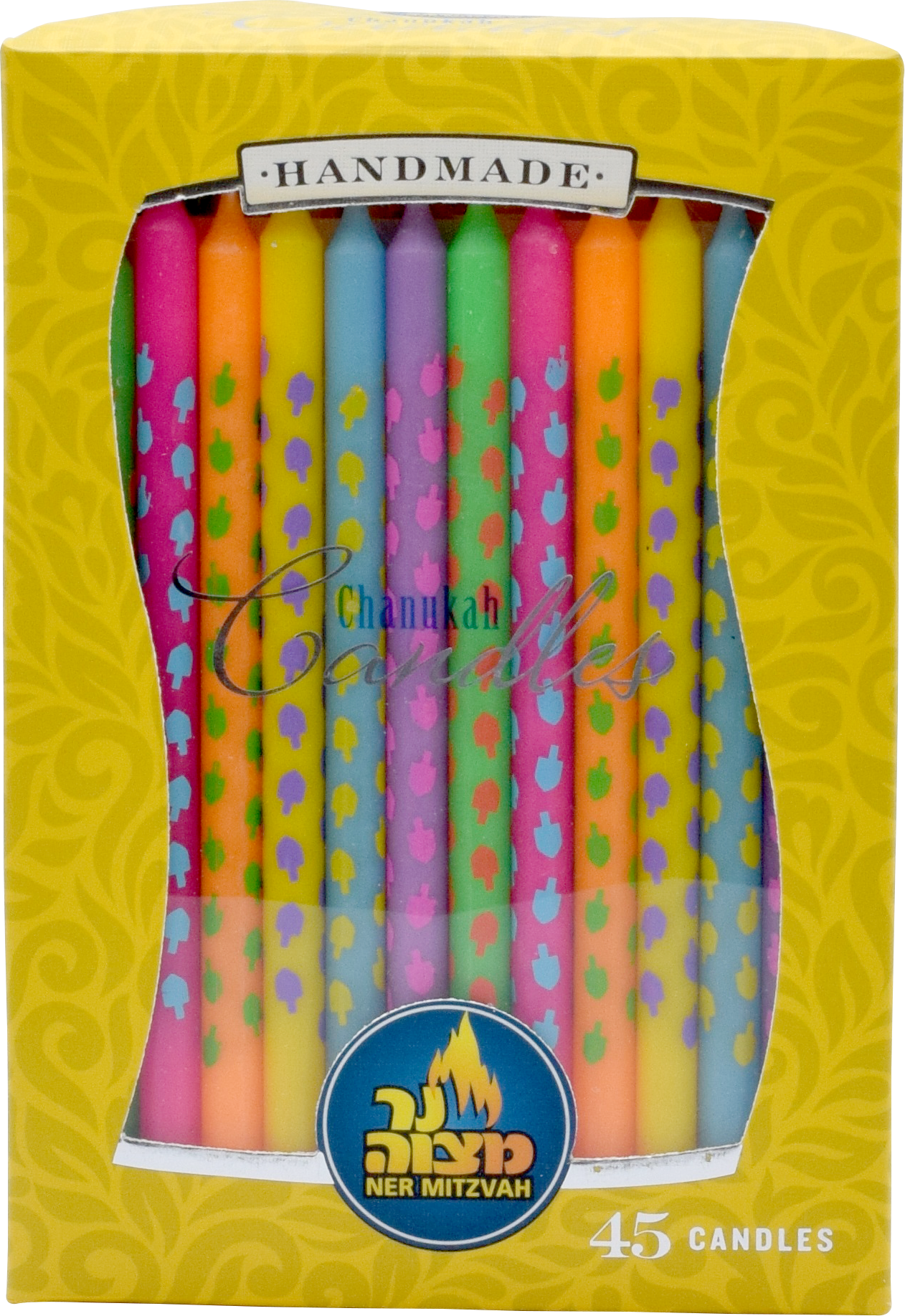 45pk. Dreidel Art Chanukah Candles