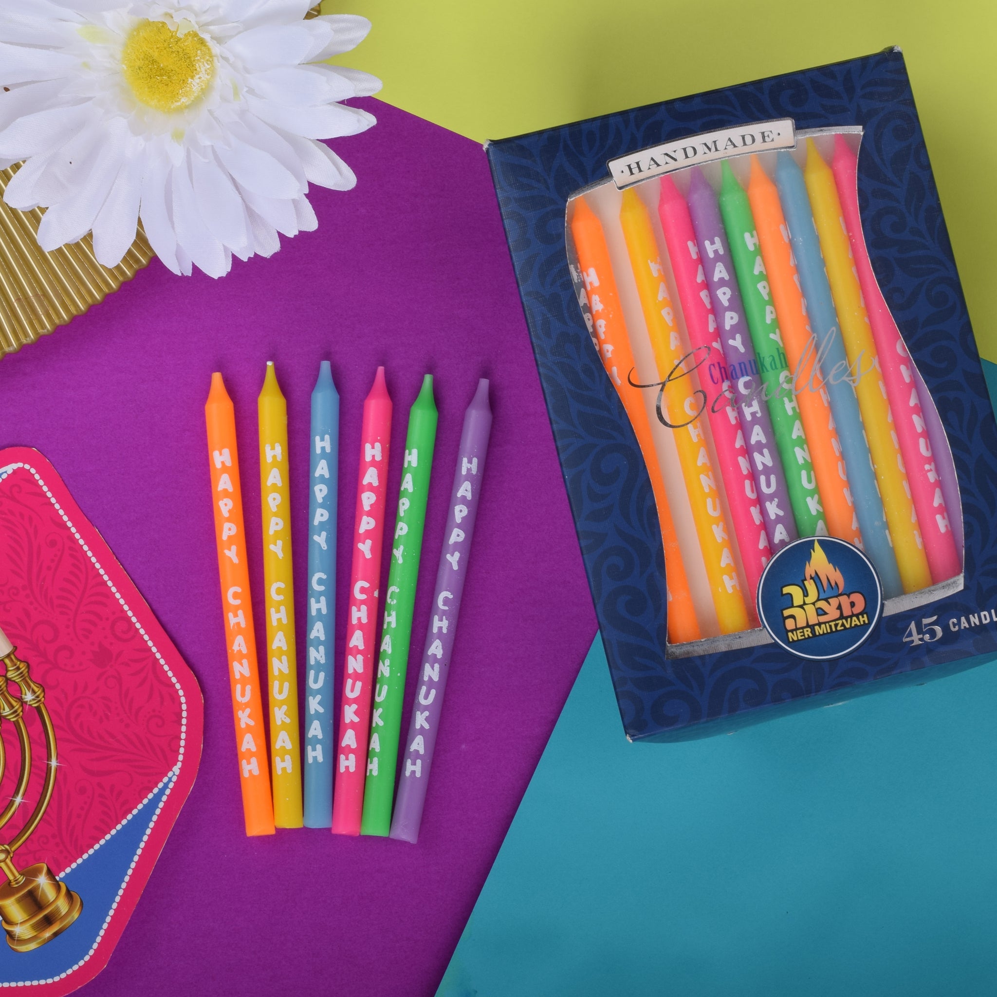 45pk. Happy Chanukah Art Chanukah Candles
