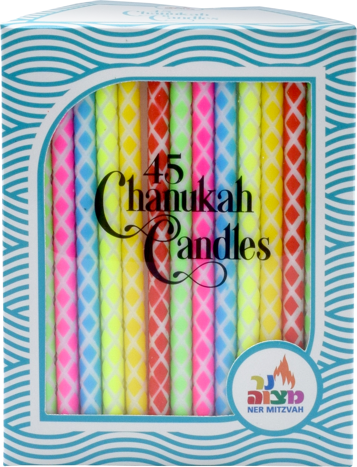 45 Pk. Wavy Engrave Chanukah Candles