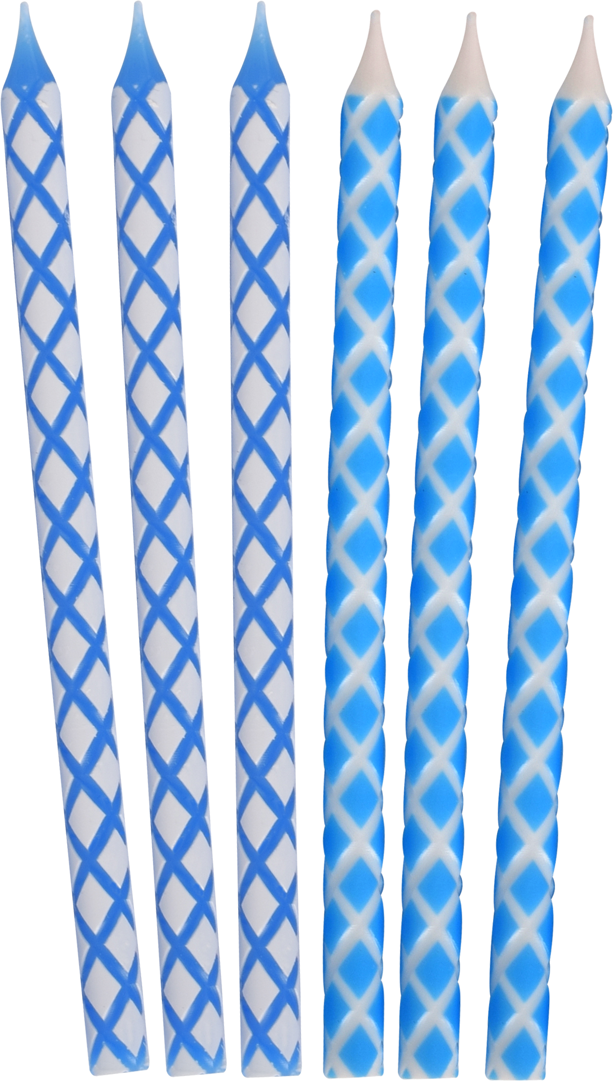 45 Pk. Blue & White Diamond Etched Chanukah Candles