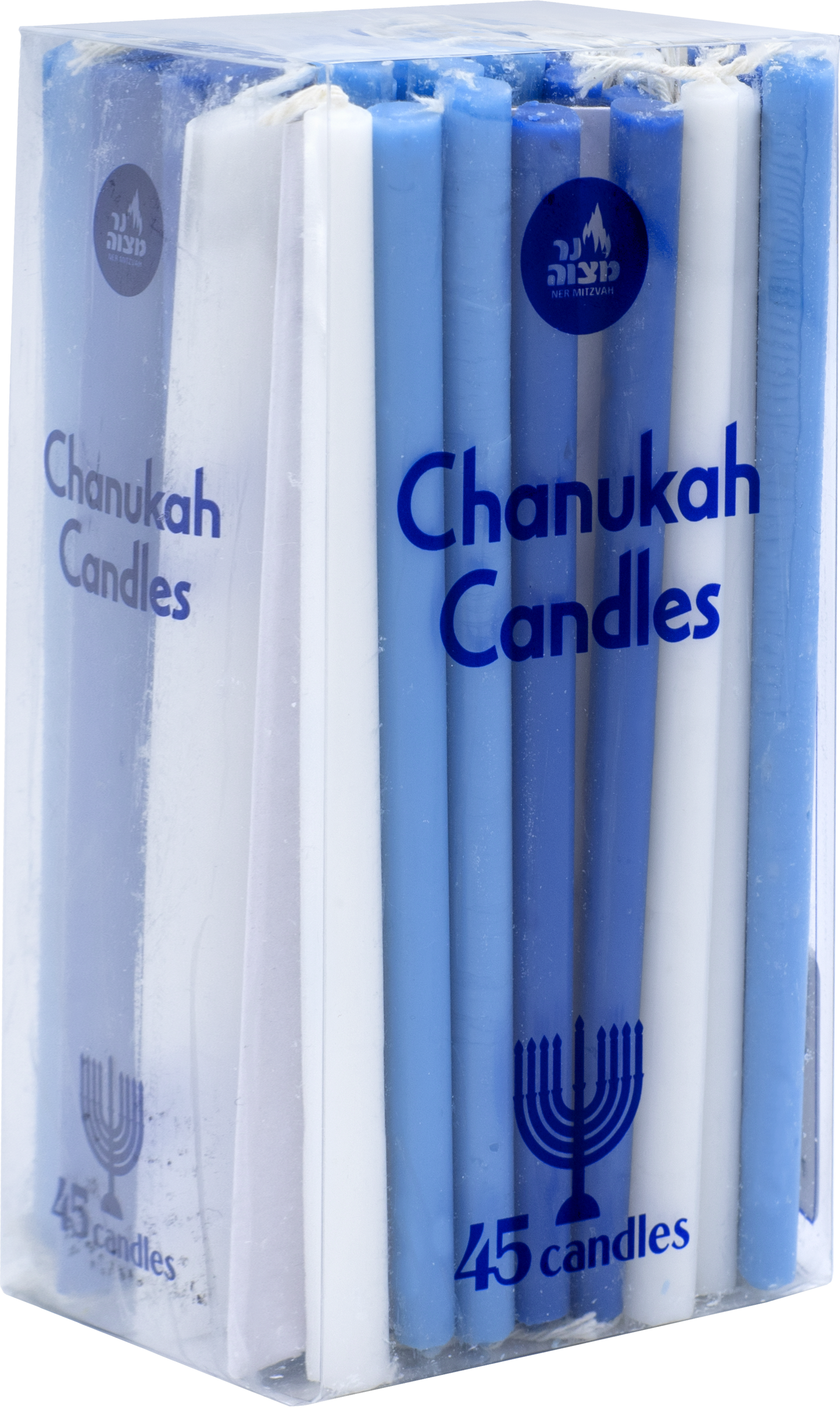 Long Chanukah Candles Blue & White