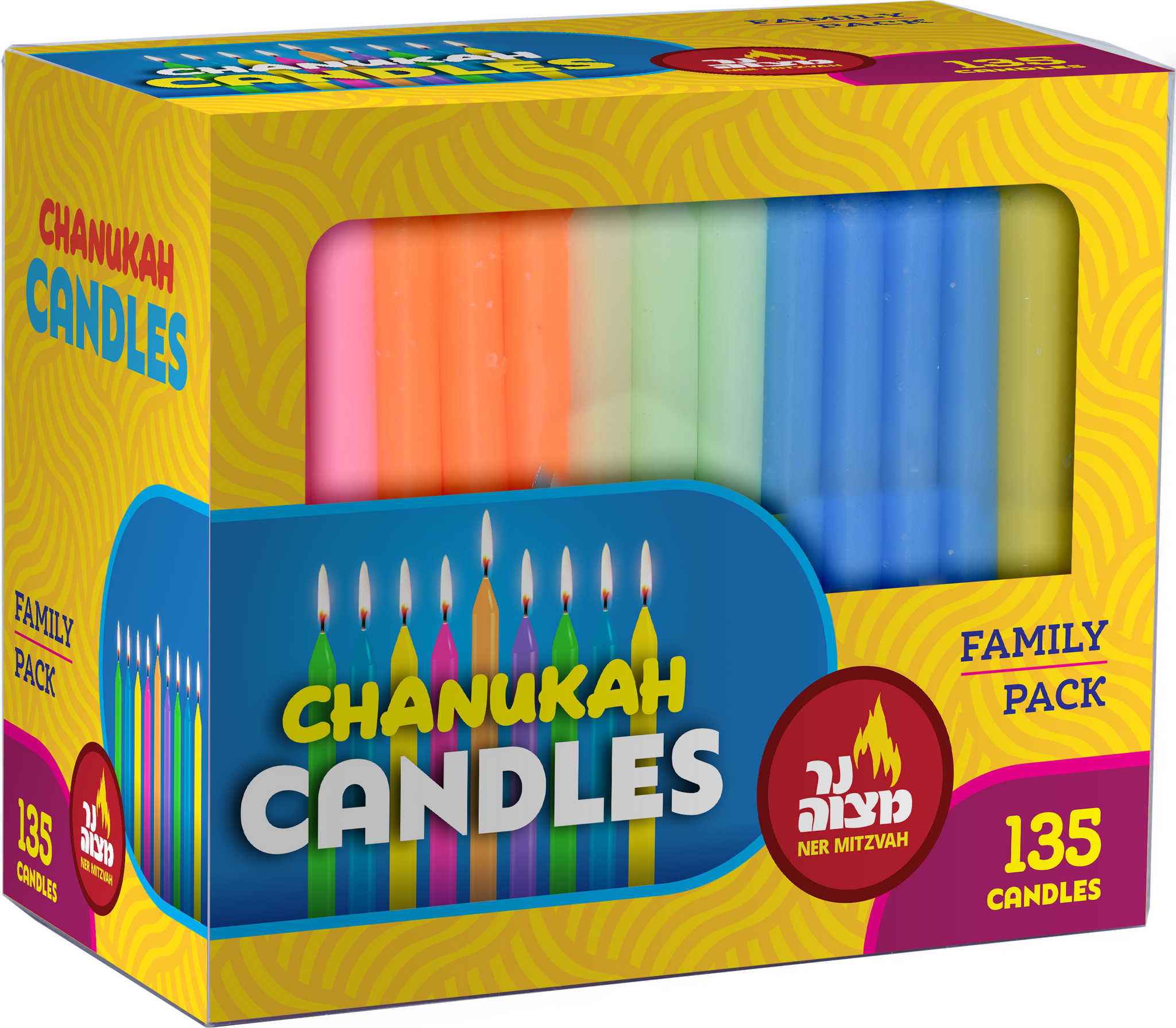 Family Pack Multi Color Chanukah Candles