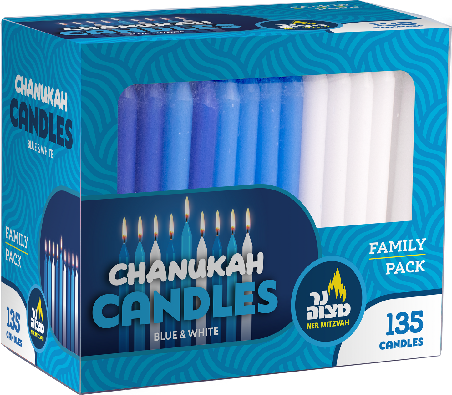Family Pack Chanukah Candles - Blue & White