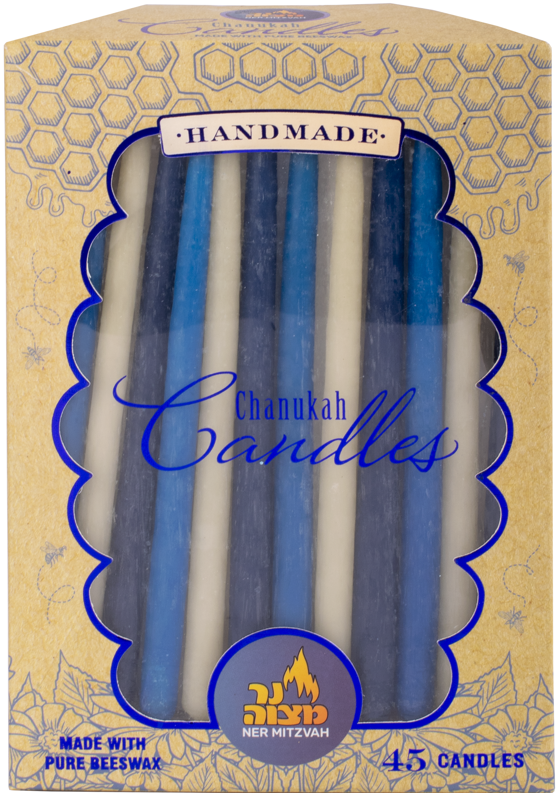 Blue & White Beeswax Candles