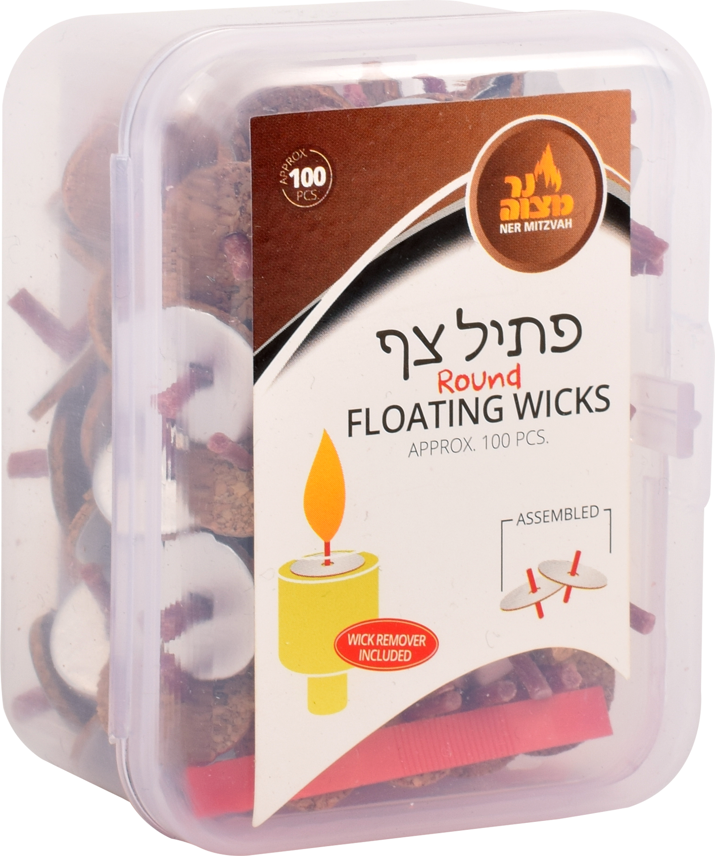 100pk. Standard Round Floating Wicks Assembled