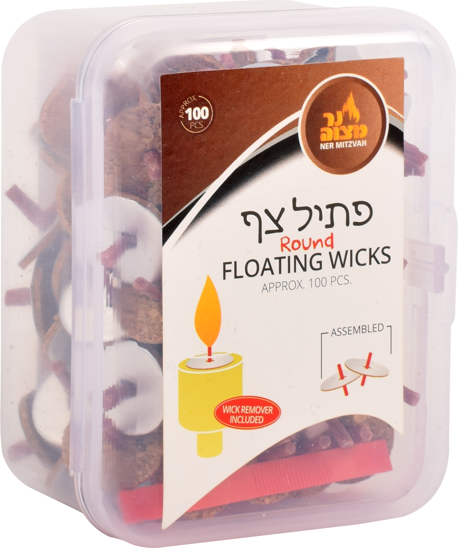 100pk. Standard Round Floating Wicks Assembled