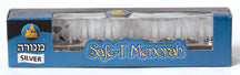 Oil Menorah with Glass Cups  Silver