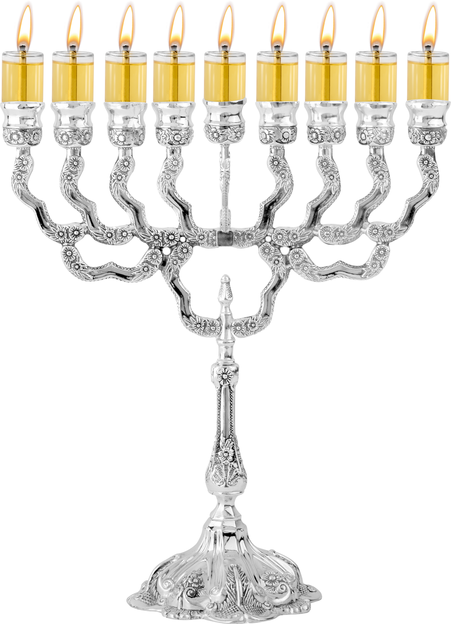 Silver Plated Oil Menorah