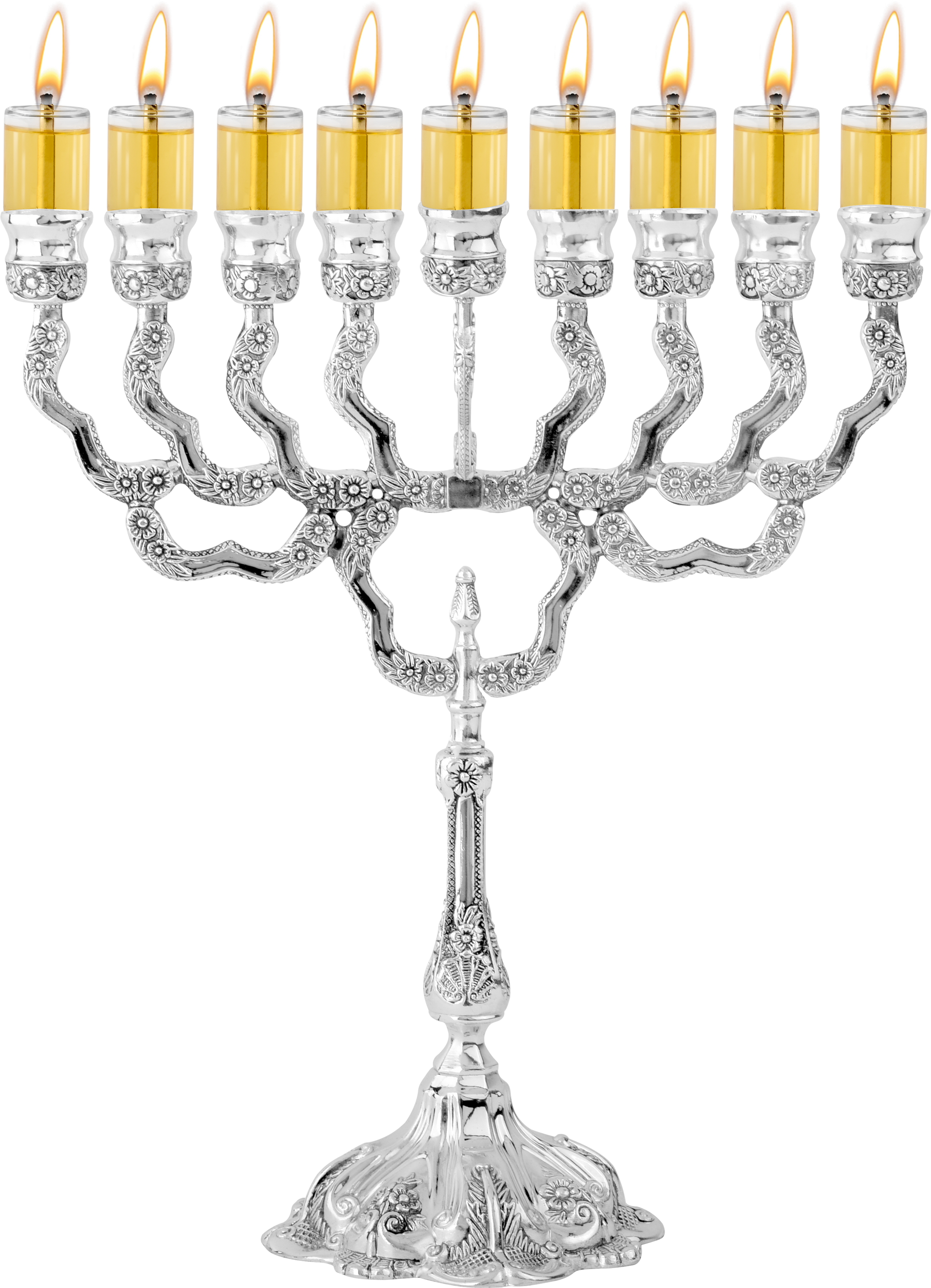 Silver Plated Oil Menorah