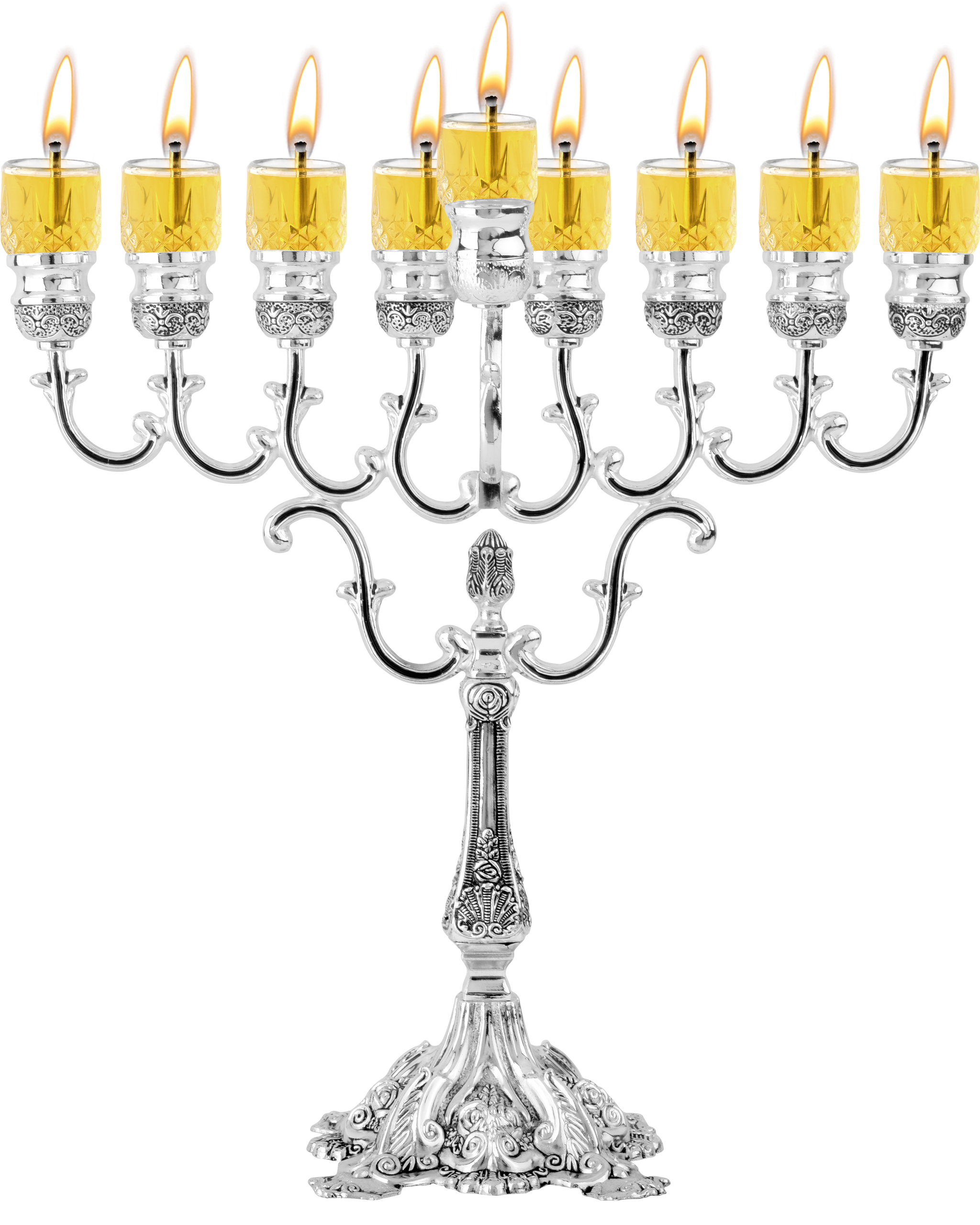 Silver Plated Oil Menorah