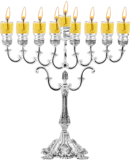Silver Plated Oil Menorah