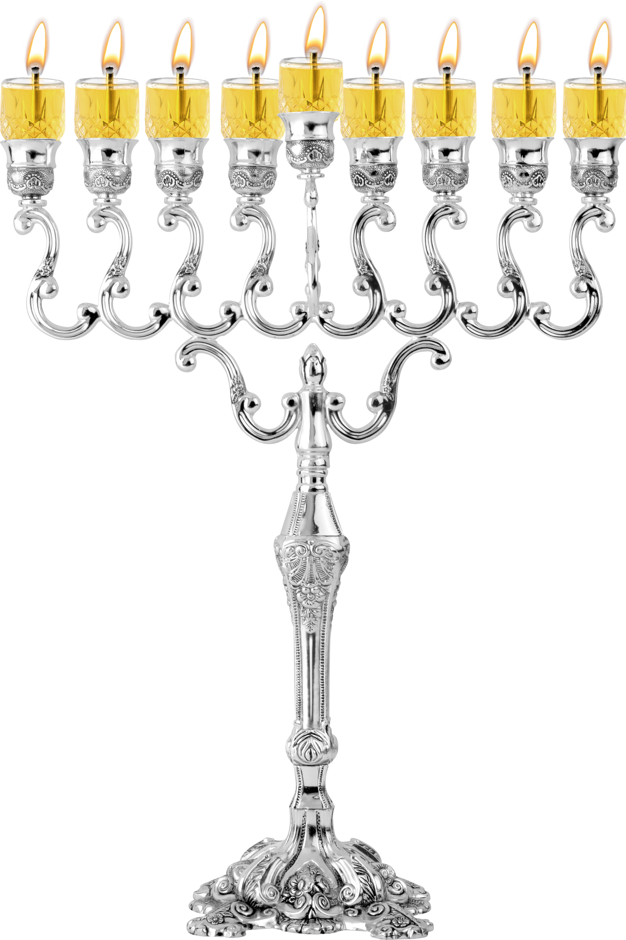 Silver Plated Oil Menorah