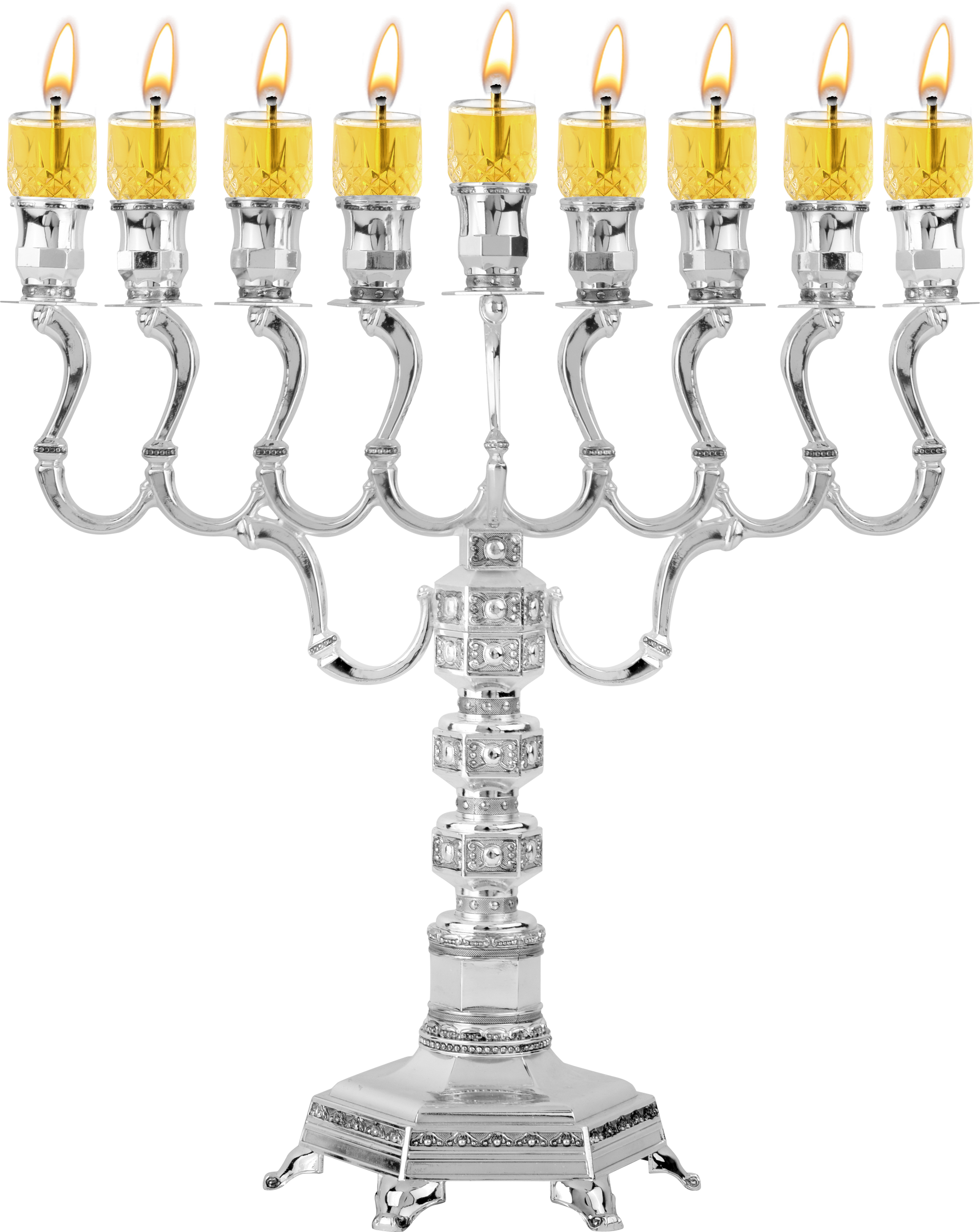 Silver Plated Oil Menorah
