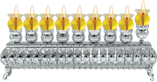 Oil Menorah Silver Plated
