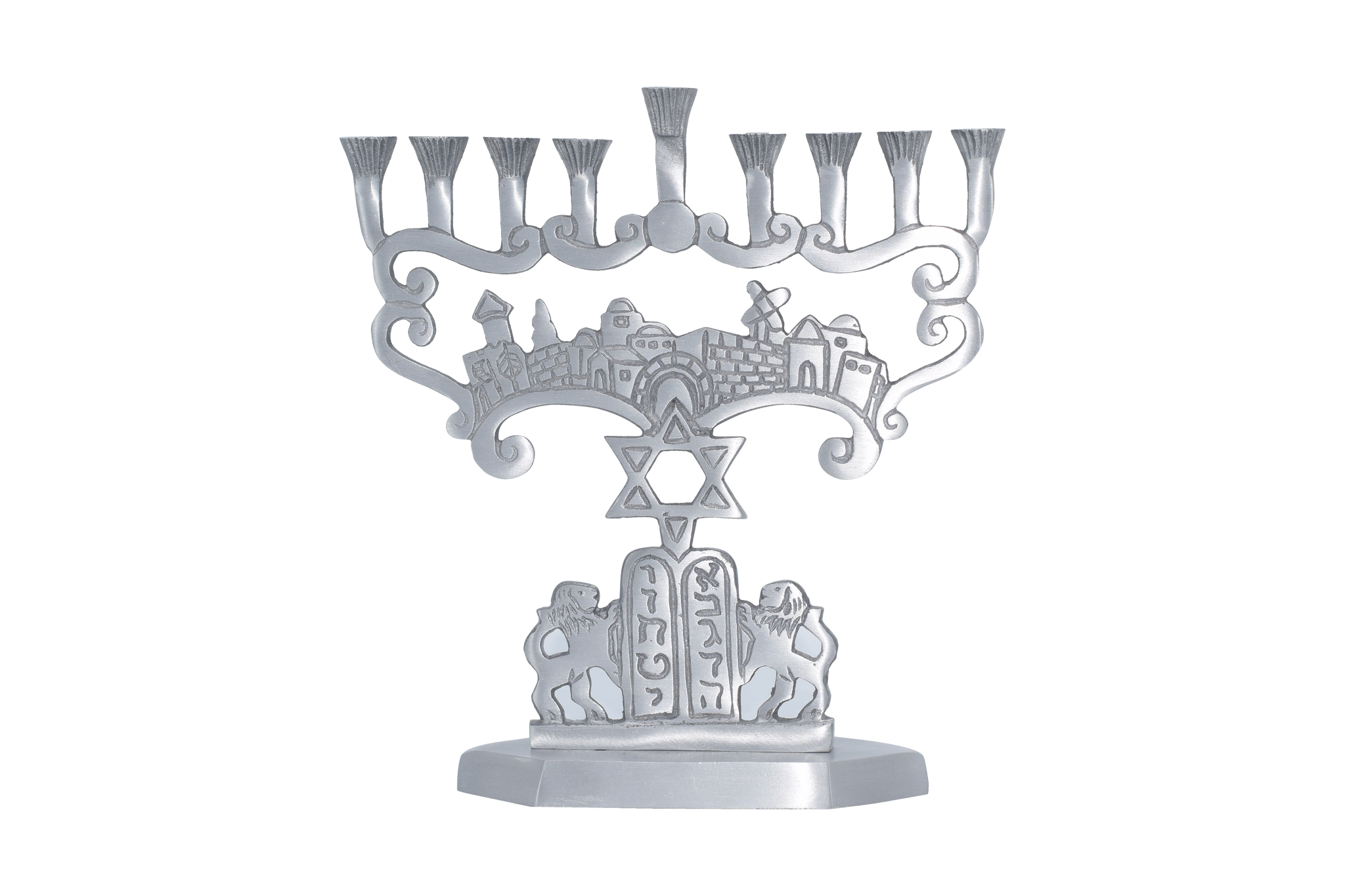 Judean Lions Aluminum Menorah