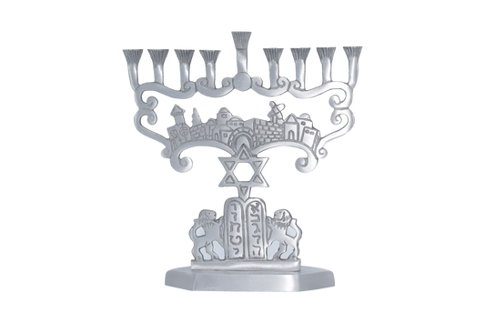 Judean Lions Aluminum Menorah